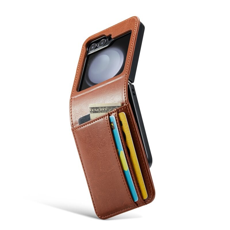 Mobique Äkta Läderfodral Samsung Galaxy Z Flip 6 cognac