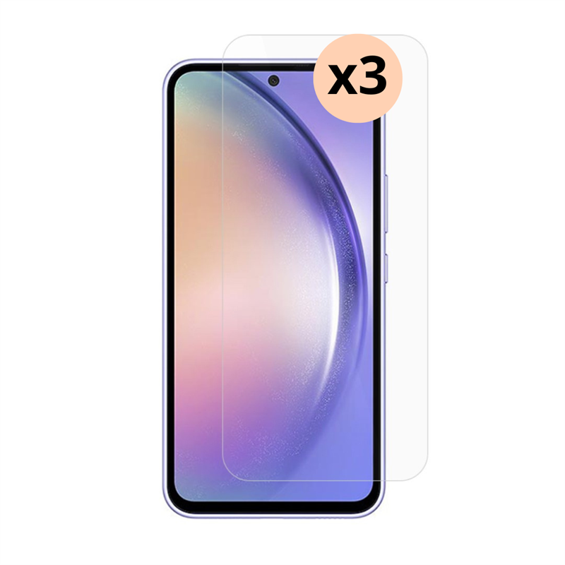 Kit Samsung Galaxy A54, 3-pack Härdat Glas 0.3mm Skärmskydd - Storpack skärmskydd glas