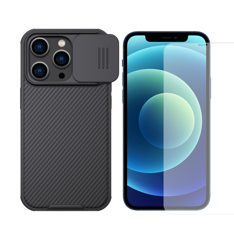 iPhone 14 Pro Kit med CamShield Skal och Skärmskydd - Bundle - Mobilskal med inbyggt kameraskydd