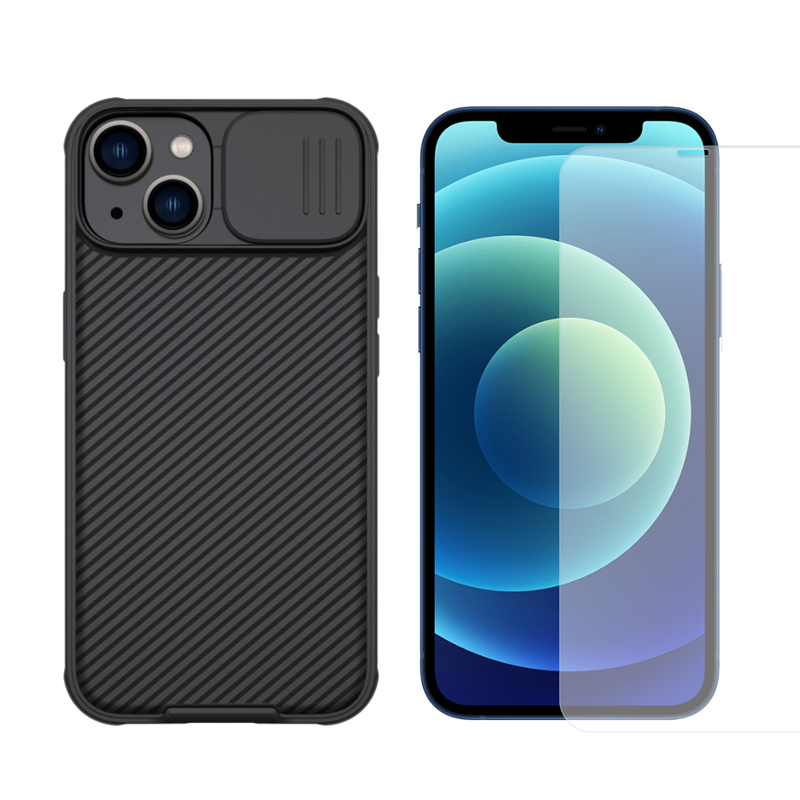 iPhone 14 Kit med CamShield Skal och Skärmskydd - Bundle - Mobilskal med inbyggt kameraskydd