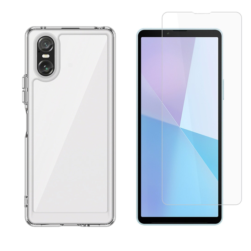 Sony Xperia 10 VI Kit med Skal och Skärmskydd - Glasskärmskydd och enkelt skal bundle