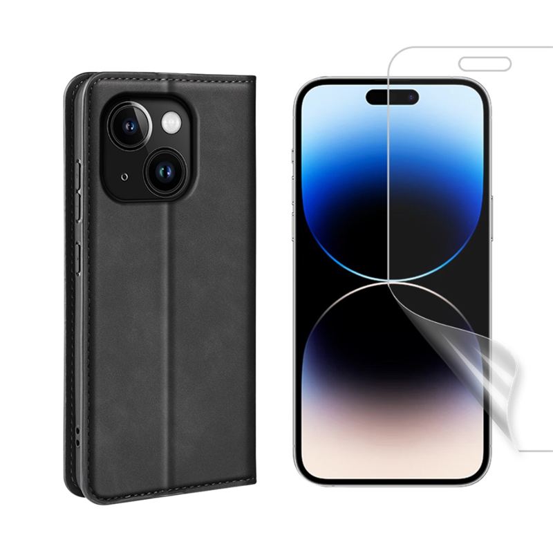 iPhone 15 Kit med Tunt fodral och Skärmskydd