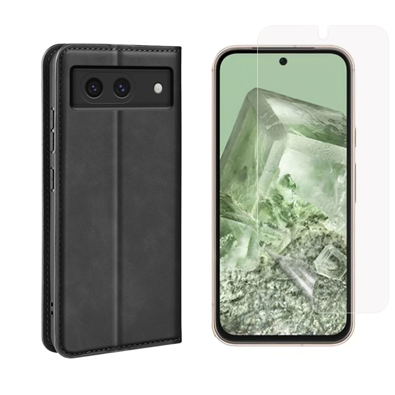 Google Pixel 8a Kit med Tunt fodral och Skärmskydd