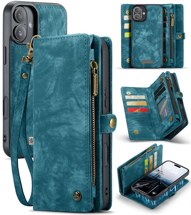 CaseMe Multi-slot Plånboksfodral iPhone Air Blå - Mobilfodral med extra många kortplatser - Korthållare