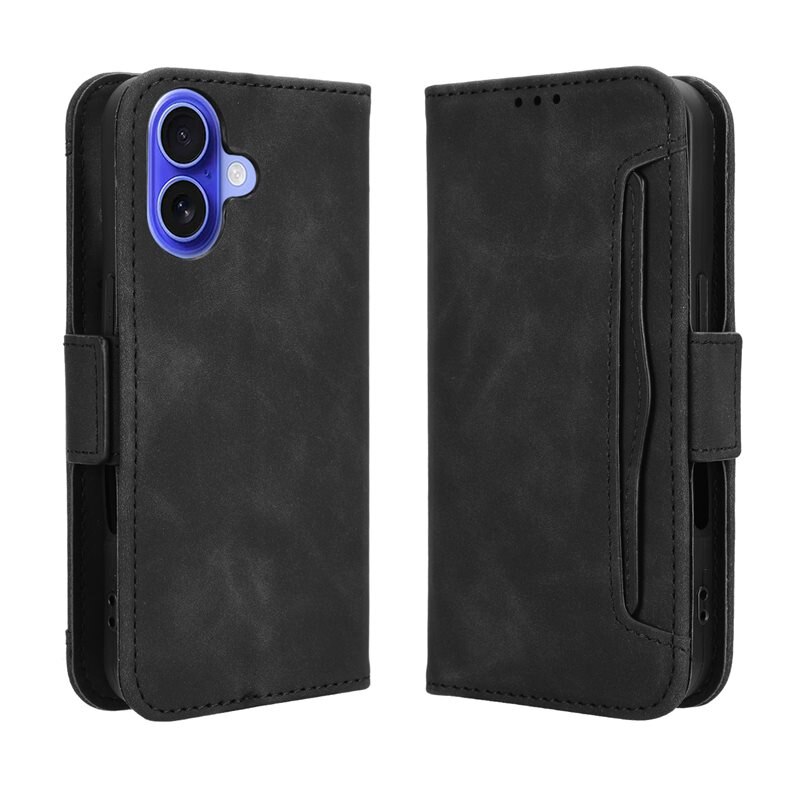 Multi Plånboksfodral iPhone 16 svart - Mobilfodral - Kortfack och sedelficka