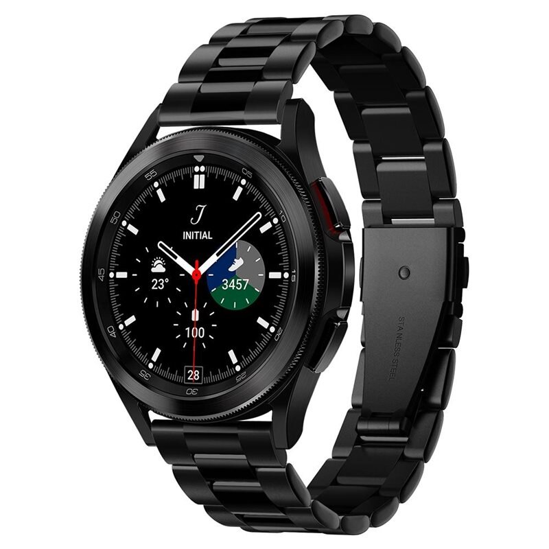 Spigen Samsung Galaxy Watch 6 44mm Armband Modern Fit Black - Snyggt metallarmband - Justerbar längd