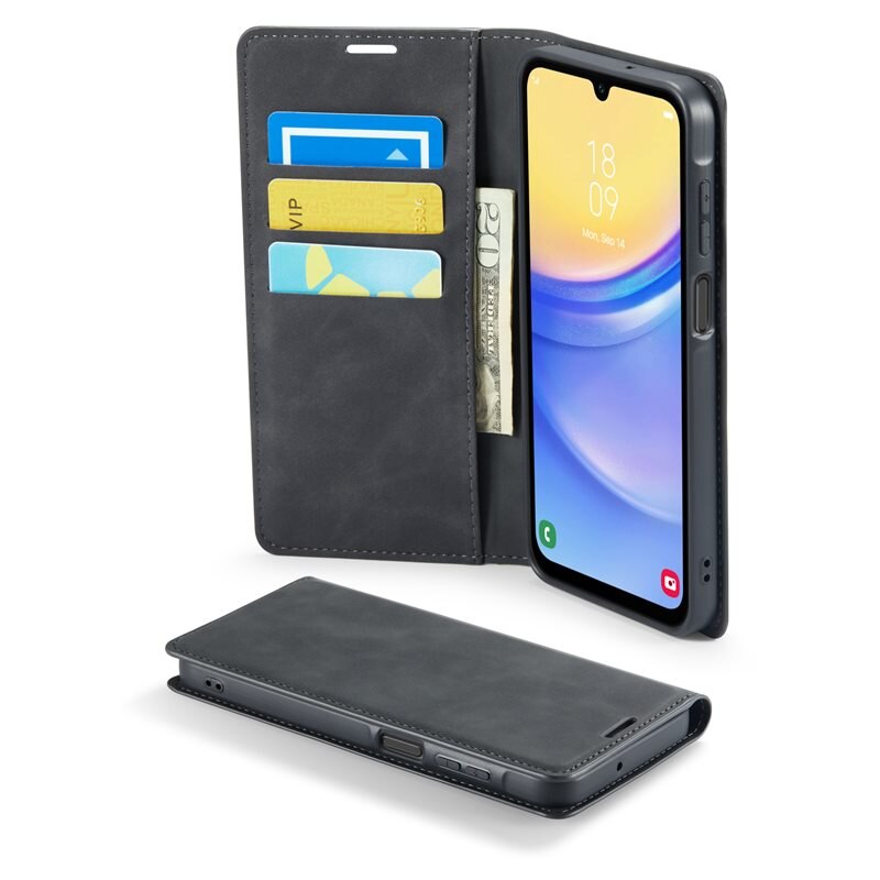 Mobique Samsung Galaxy A16 Slim Mobilfodral Svart - Plånboksfodral i slimmad design