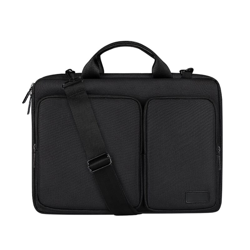 Laptopväska med axelrem & förvaring 16" svart - Datorfodral