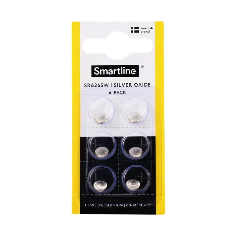Smartline Litium Knappcellsbatteri SR626SW (6-pack)