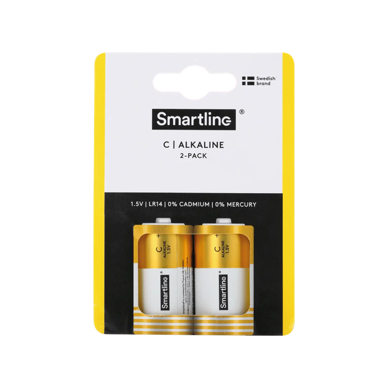 Smartline Alkaline C-batteri LR14 (2-pack)