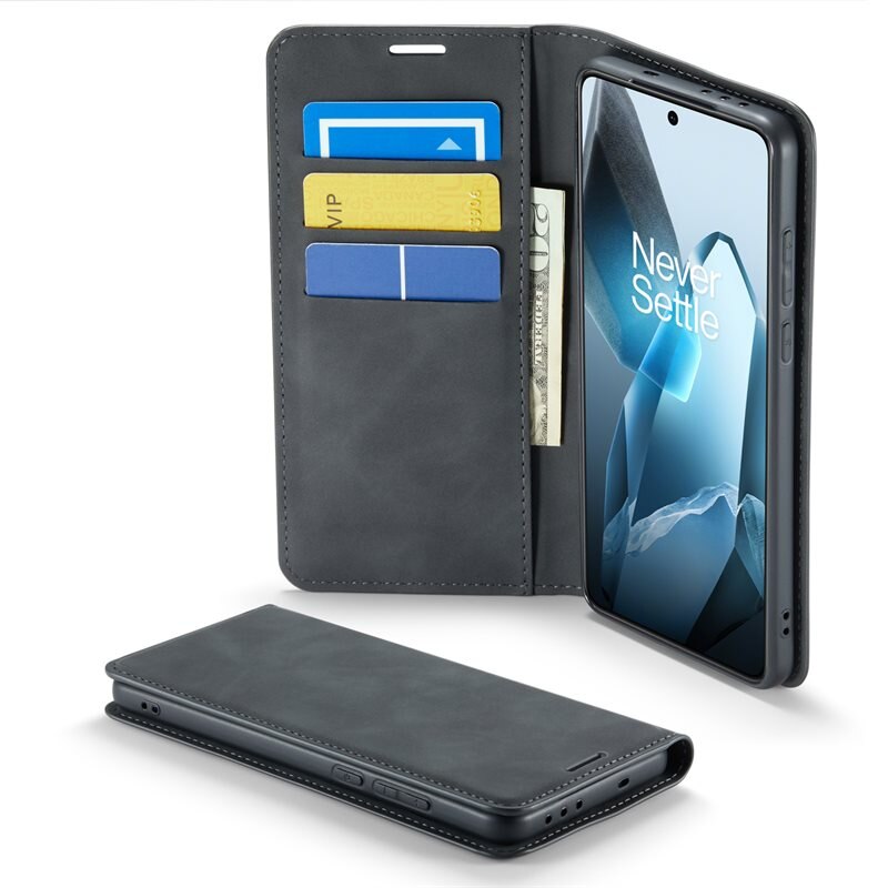 Mobique OnePlus 13 Slim Mobilfodral Svart - Plånboksfodral i slimmad design