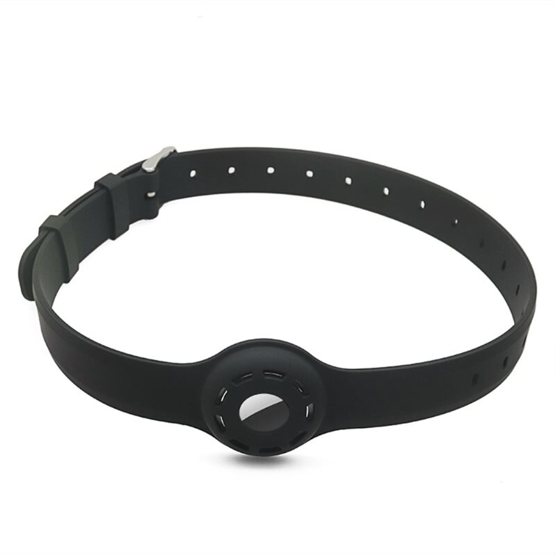 AirTag hundhalsband silikon svart - Skyddande skal