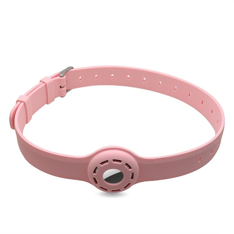 AirTag hundhalsband silikon rosa - Skyddande skal