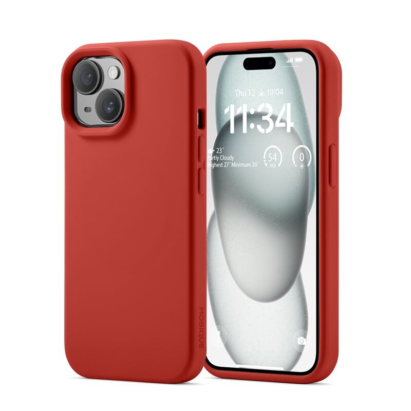 Mobique Magnetic Silikonskal iPhone 15 Lava Red