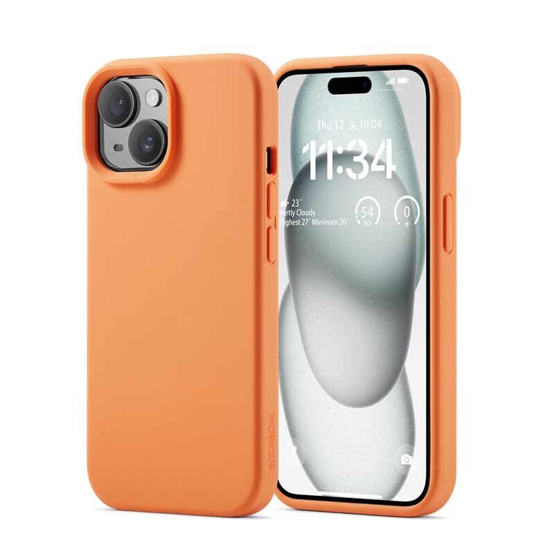 Mobique Magnetic Silikonskal iPhone 15 Solar Orange