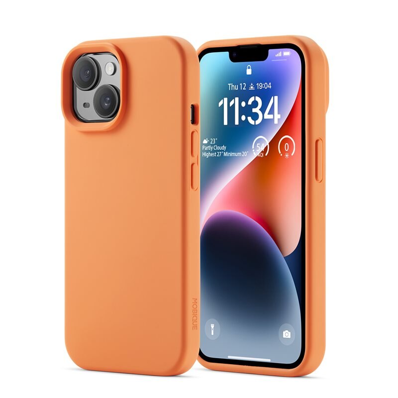 Mobique Magnetic Silikonskal iPhone 14 Solar Orange