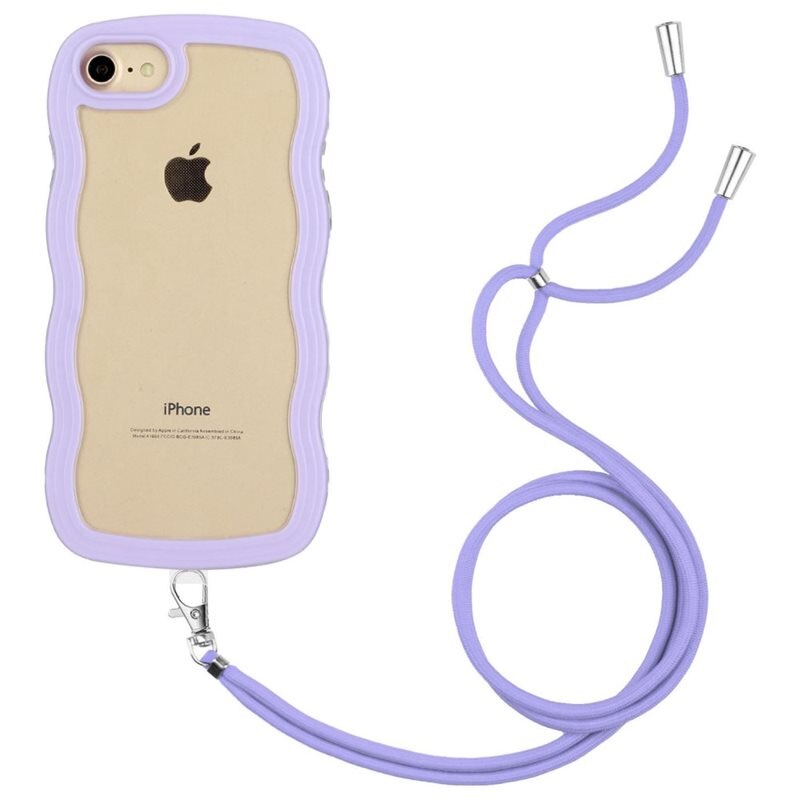 Wavy Edge Skal Halsband iPhone 7 lila - Mobilskal med lång bärrem
