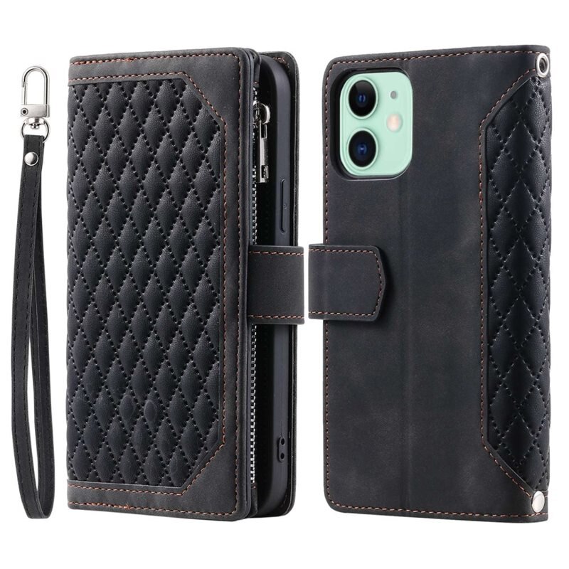 Plånboksväska iPhone 11 Quilted Svart - Mobilväska Dam