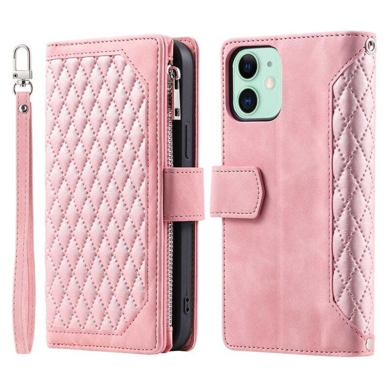 Plånboksväska iPhone 11 Quilted Rosa - Mobilväska Dam