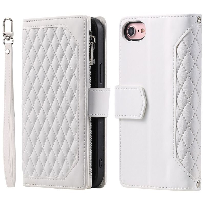 Plånboksväska iPhone 7 Quilted Vit - Mobilväska Dam