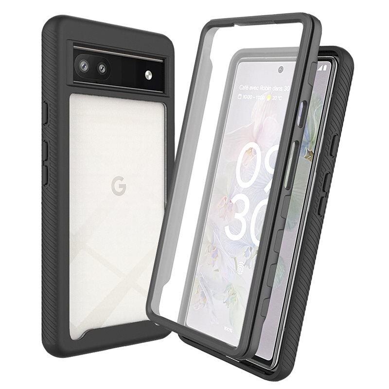 Full Protection Skal Google Pixel 7a Svart - Heltäckande skal med integrerat skärmskydd