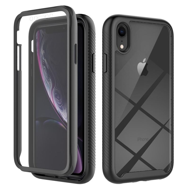 Full Protection Skal iPhone Xr Svart - Heltäckande skal med integrerat skärmskydd