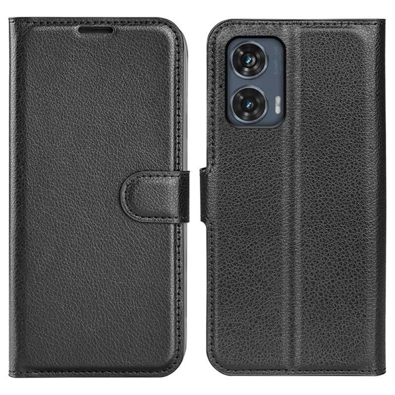 Mobilfodral Motorola Edge 50 Fusion Svart - Praktiskt plånboksfodral med plats för sedlar och kort