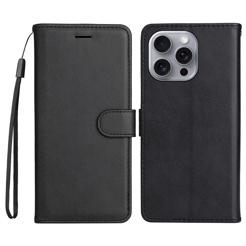 Plånboksfodral iPhone 16 Pro Max svart - Mobilfodral med kortfack och sedelficka