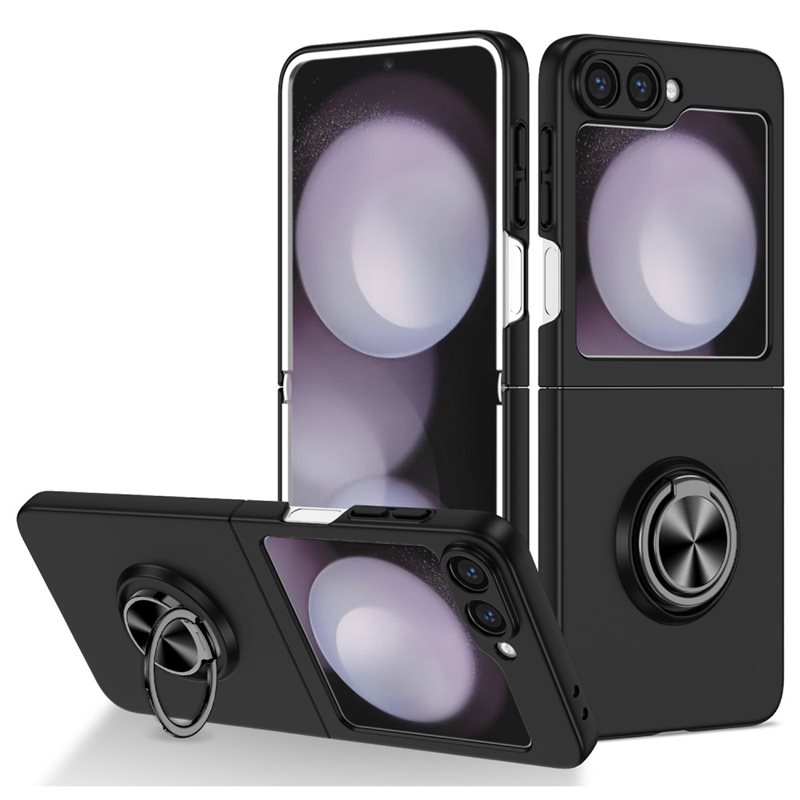 Samsung Galaxy Z Flip 7 FE skal med magnetisk ringhållare svart