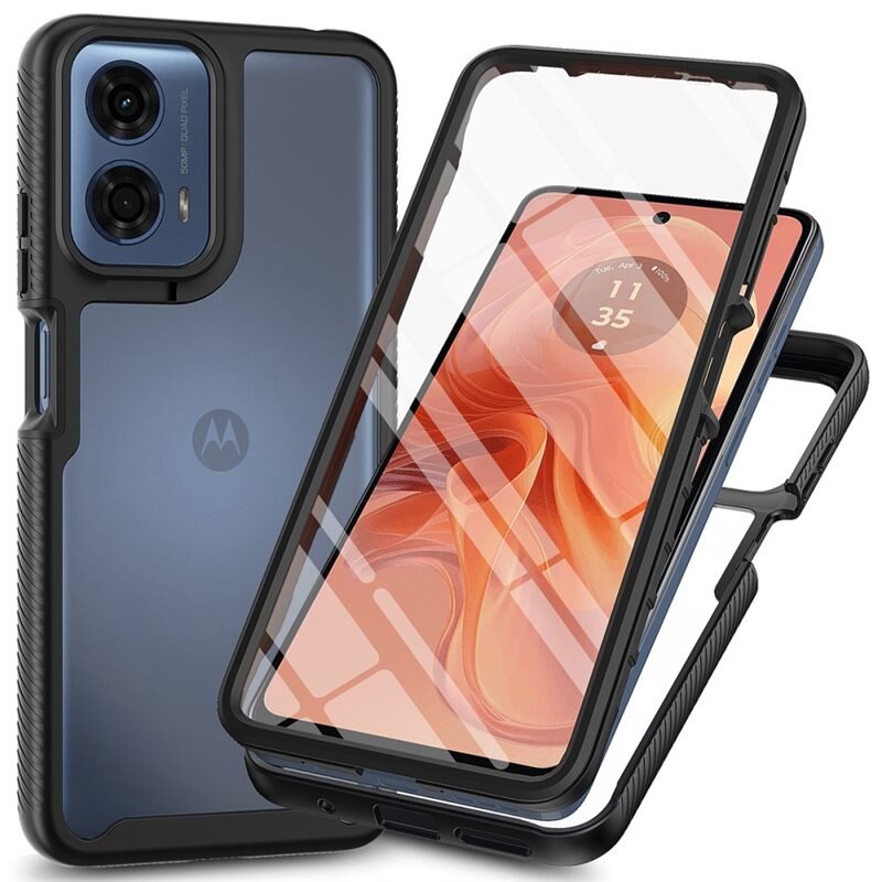Full Protection Case Motorola Moto G24 Svart - Heltäckande skal med integrerat skärmskydd