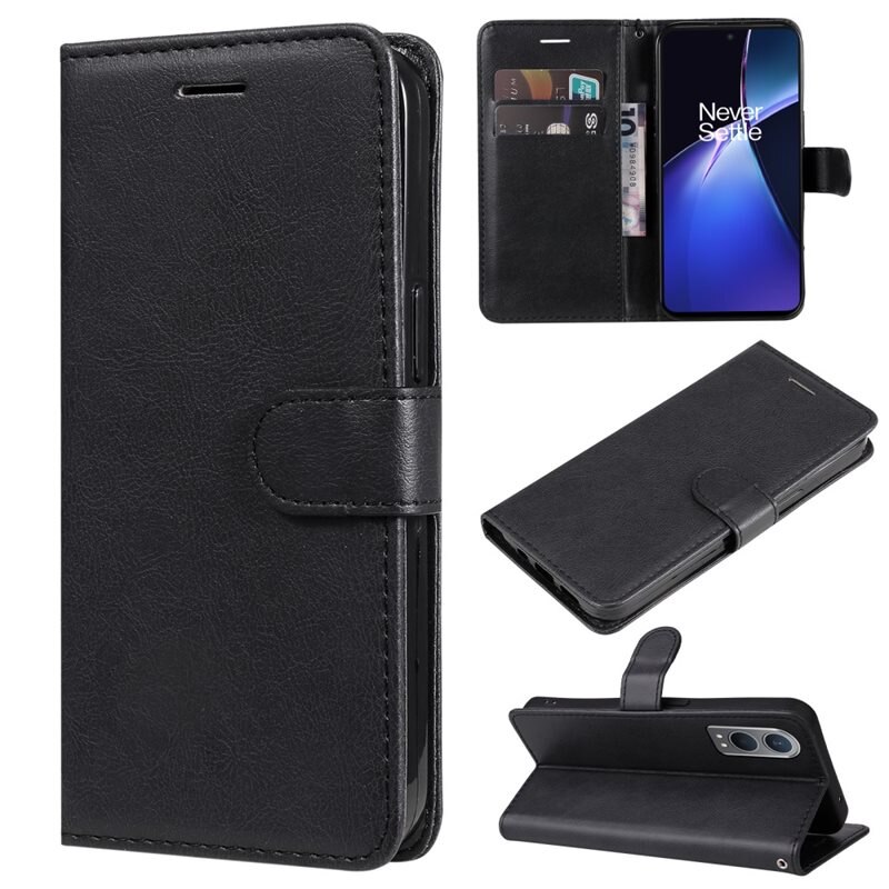 Plånboksfodral OnePlus Nord CE 4 Lite svart - Mobilfodral med kortfack och sedelficka