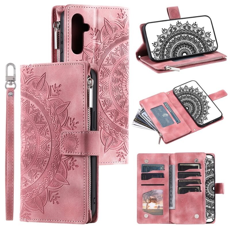 Plånboksväska Samsung Galaxy A16 Mandala rosa - Mobilväska Dam