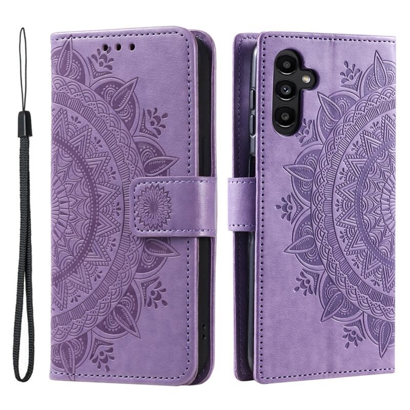 Läderfodral Mandala Samsung Galaxy A16 lila - Mobilväska Dam - Mobilfodral