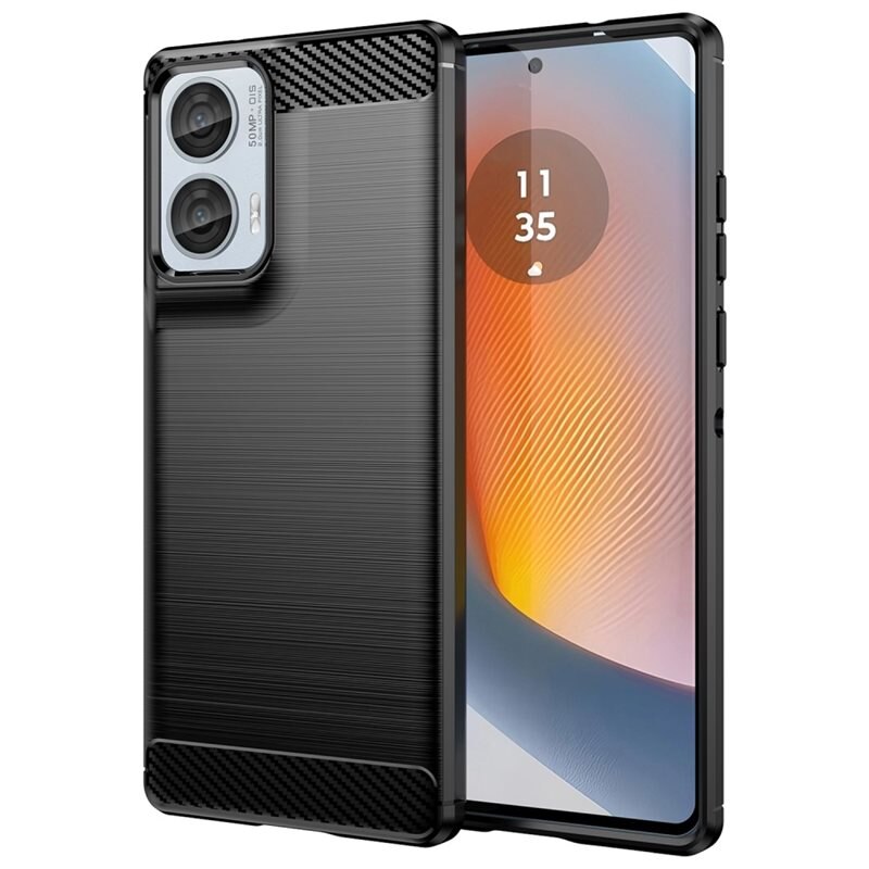 tectTech Motorola Moto G85 Skal TPU Brushed Svart - Mobilskal i snygg design