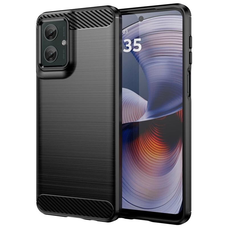 tectTech Motorola Moto G55 Skal TPU Brushed Svart - Mobilskal i snygg design