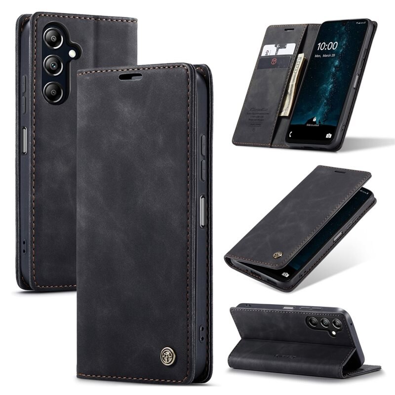 CaseMe Slim Plånboksfodral Samsung Galaxy A16 Svart - Tunt mobilfodral med plånbok