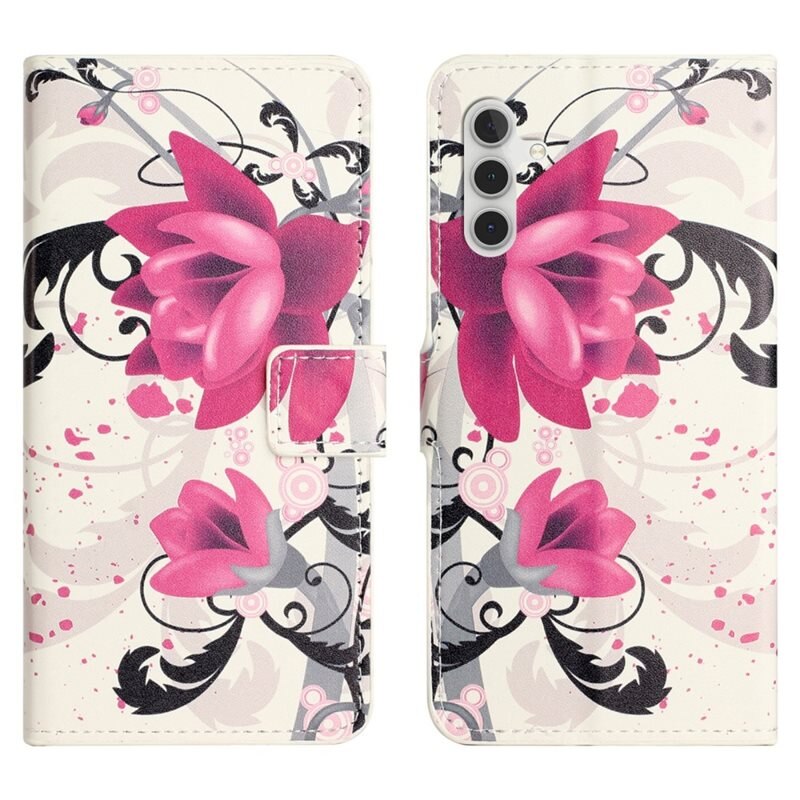 Plånboksfodral Samsung Galaxy A56 flowers - Mobilfodral med kortfack och sedelficka