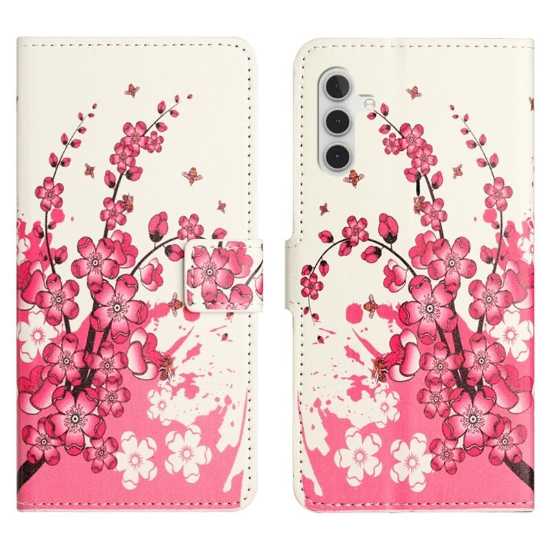 Plånboksfodral Samsung Galaxy A56 körsbärsblommor - Mobilfodral med kortfack och sedelficka