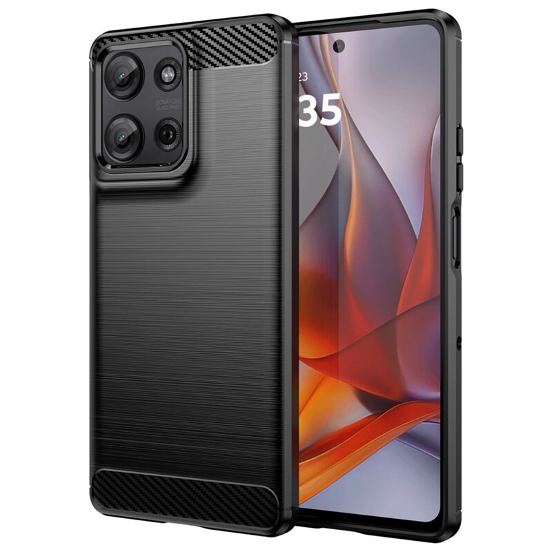 tectTech Motorola Moto G75 Skal TPU Brushed Svart - Mobilskal i snygg design