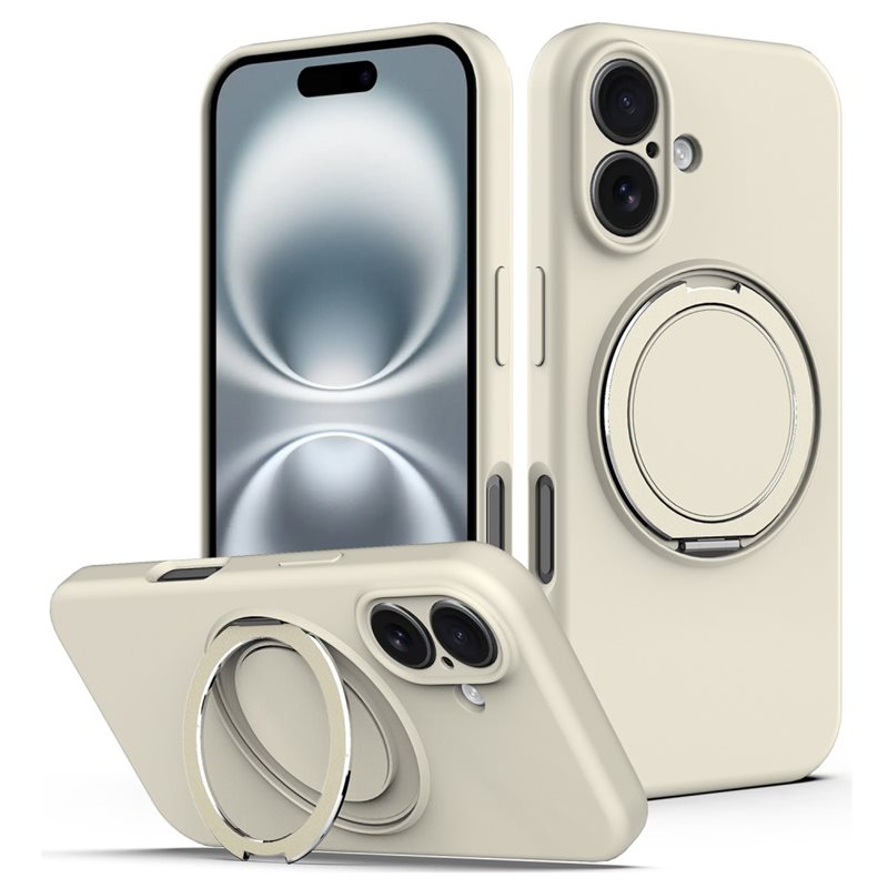 Silikonskal Kickstand MagSafe iPhone 16 beige