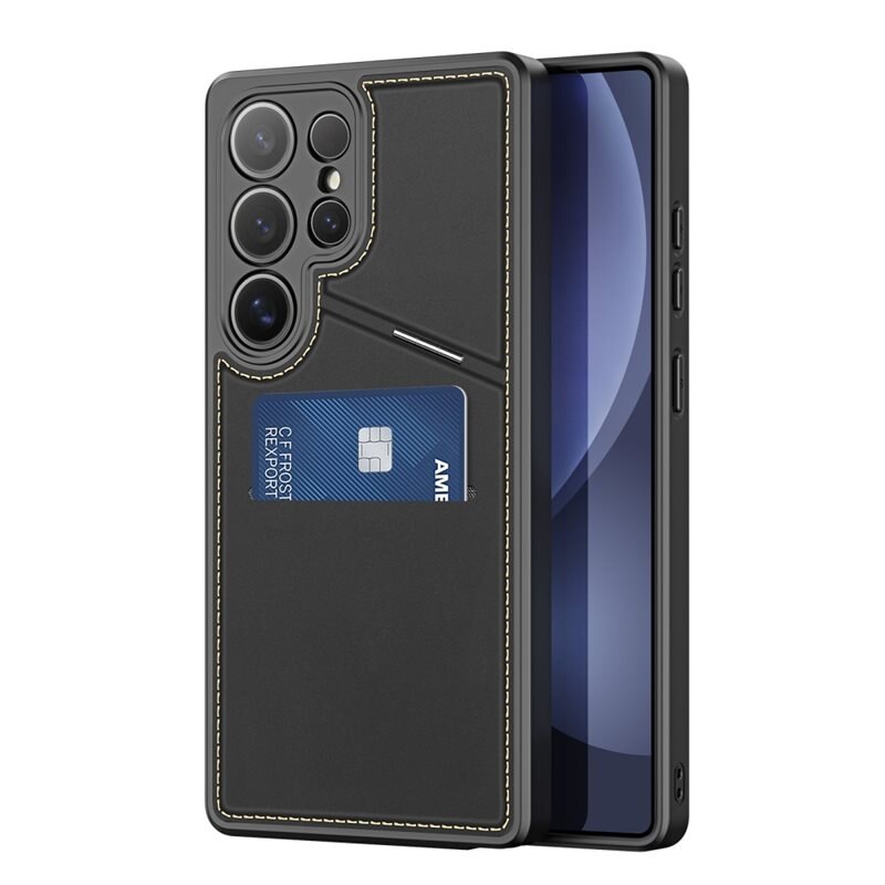 Dux Ducis Rafi Series RFID MagSafe Wallet Stand Case Samsung Galaxy S25 Ultra svart