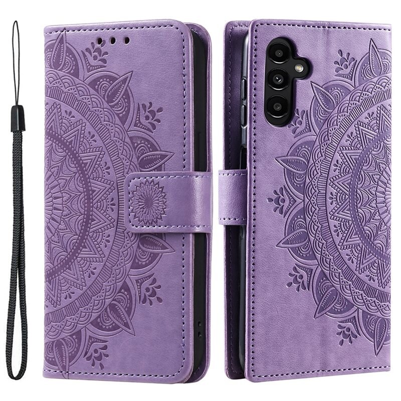 Läderfodral Mandala Samsung Galaxy A36 lila - Mobilväska Dam - Mobilfodral