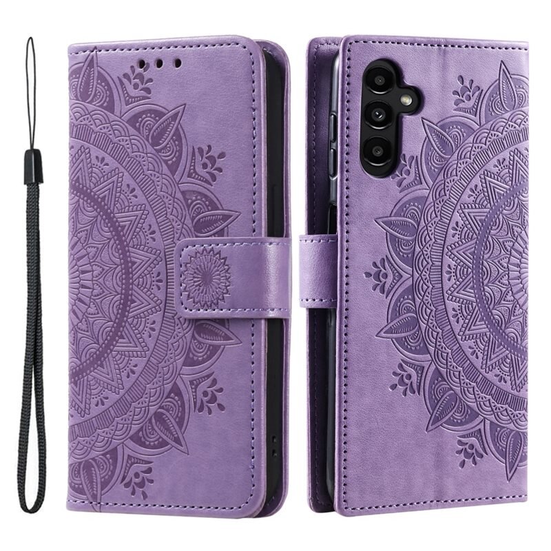 Läderfodral Mandala Samsung Galaxy A56 lila - Mobilväska Dam - Mobilfodral