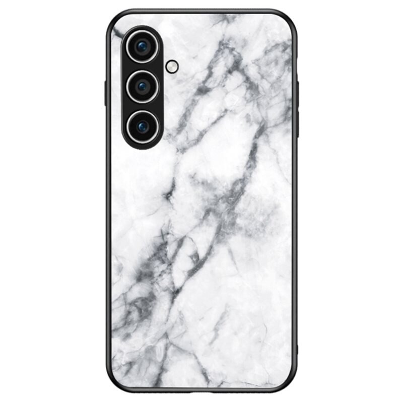 Skal Härdat Glas Samsung Galaxy A16 vit marmor - Snyggt mobilskal med mönster