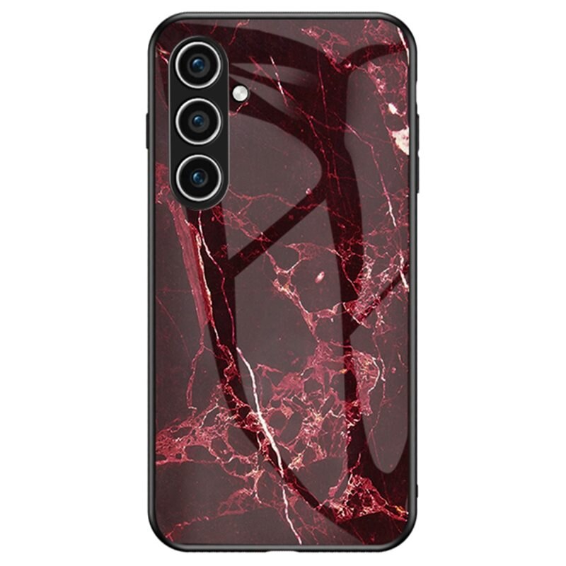Skal Härdat Glas Samsung Galaxy A56 röd marmor - Snyggt mobilskal med mönster