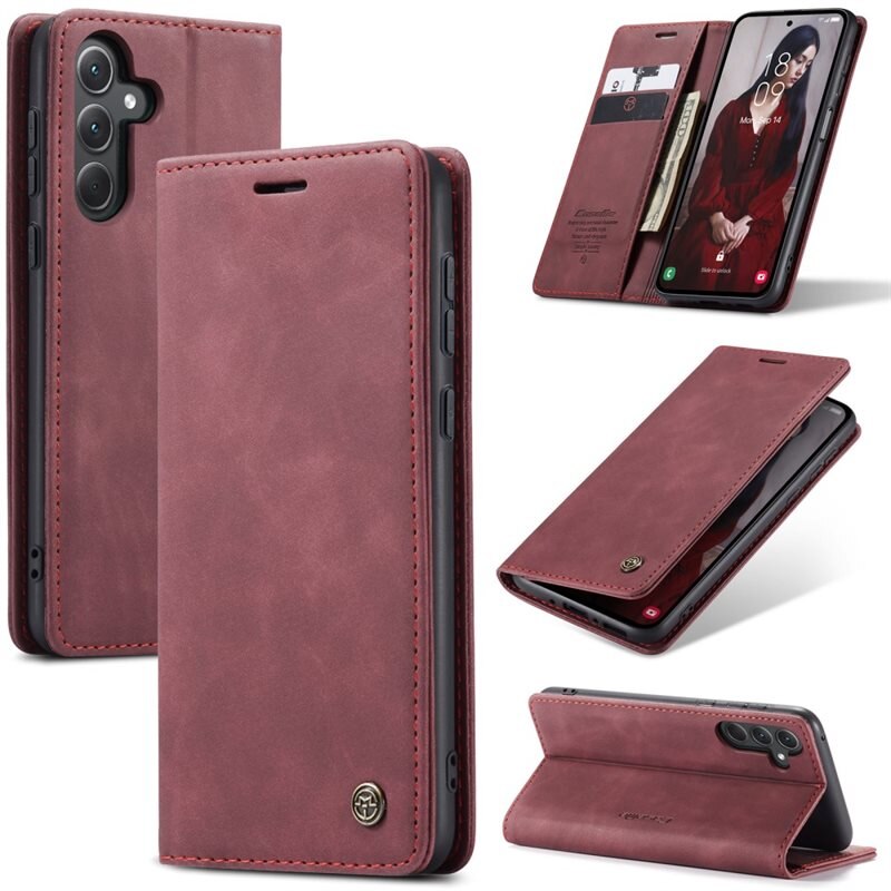 CaseMe Slim Plånboksfodral Samsung Galaxy A36 Röd - Tunt mobilfodral med plånbok