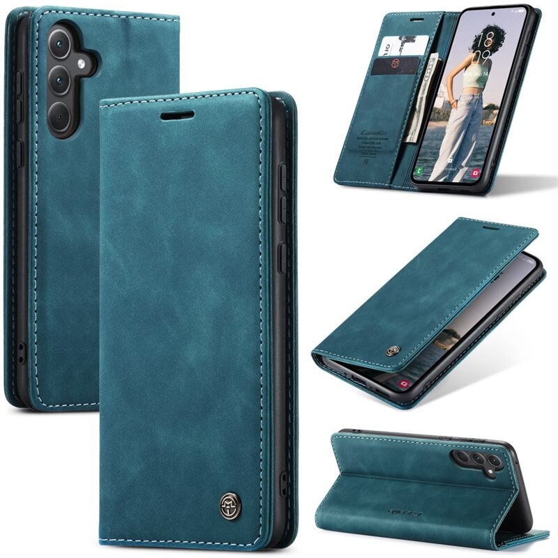 CaseMe Slim Plånboksfodral Samsung Galaxy A36 Blå - Tunt mobilfodral med plånbok