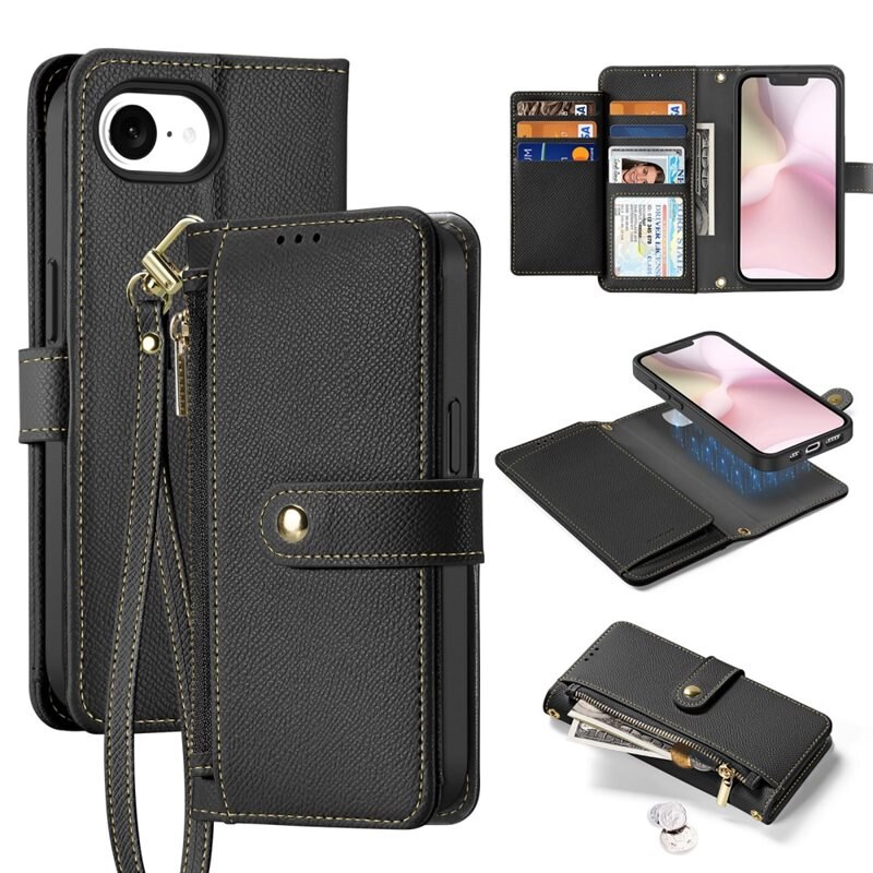 Dux Ducis Lawa Series Magnetic Wallet Case iPhone 16e - Black