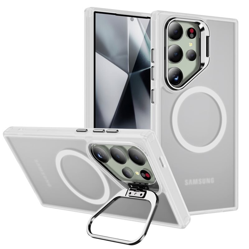 Hybridskal Kickstand MagSafe Samsung Galaxy S25 Ultra Genomskinlig