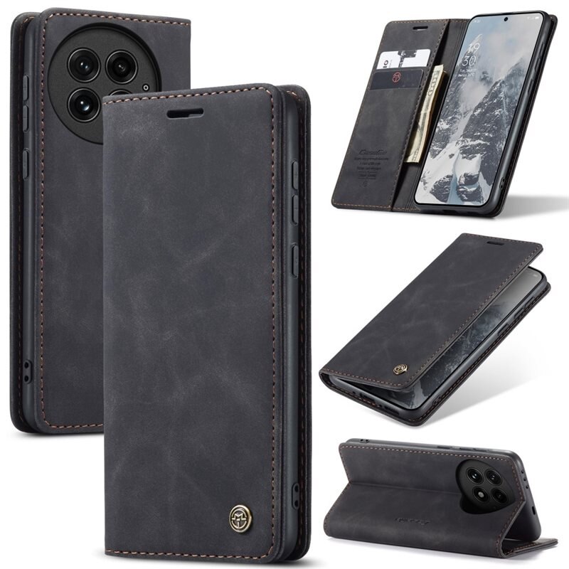 CaseMe Slim Plånboksfodral OnePlus 13 Svart - Tunt mobilfodral med plånbok